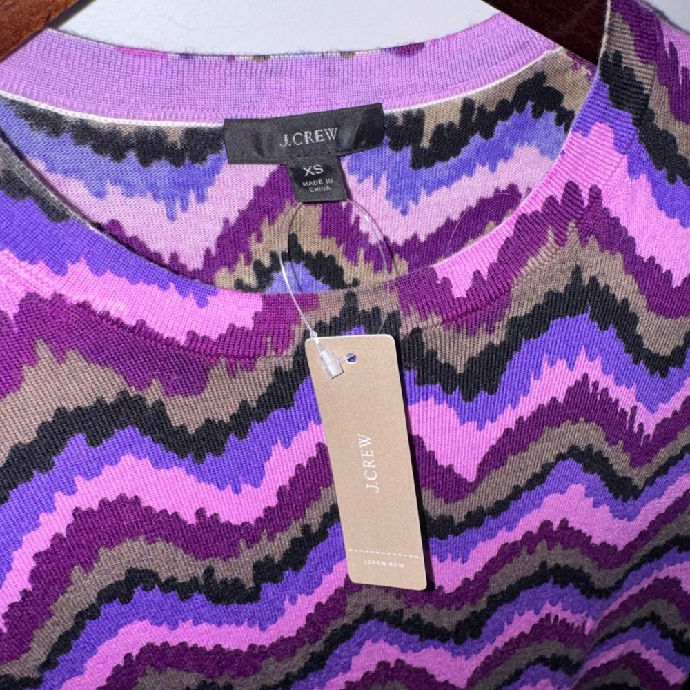J.Crew Tippi Pullover Merino Wool Zig Zag Chevron Knit Sweater XS‎ NWT - Picture 6 of 11